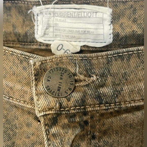 Current/Elliott Women's Y2K Boa Print Ankle Skinny Jeans in Brown Size 29 - Picture 5 of 10